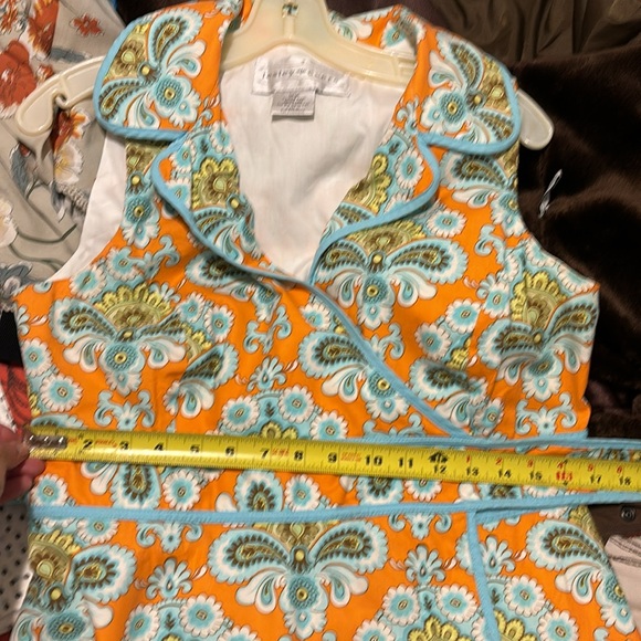 Lesley Evers Floral Wrap Surplice V neck dress size L - Picture 8 of 9